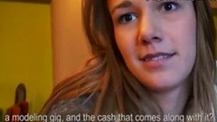 snatch video: Real amateur Czech girl flashes and pussy banged for cash