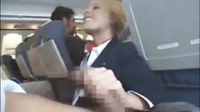 stewardess video: Stewardess Handjob and Blowjob