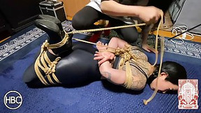 asian bondage video: Inked Japanese babe with braids got tied up with ropes, because she likes how it feels