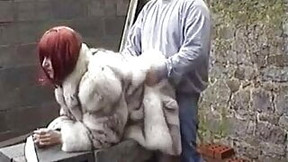fur video: Husband fucks his wife in fox fur coat