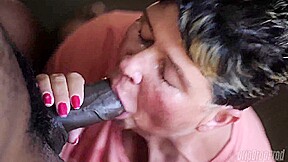 throat fuck video: Granny T In Gilf Sucks With Cum On Her Face