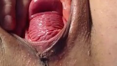 spreading video: Pussy spread, cervix show and try to insert adapter in cervix