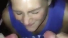 backroom video: 2 Guys Cum on My Face at the Bar