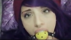 emo video: Gagged Emo with blue hair gets fucked in her ass