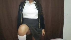 school uniform video: Just what I needed: fucking and swallowing after school