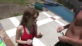 lifeguard video: Red Headed Lifeguard Gets Hairy Pussy Fucked