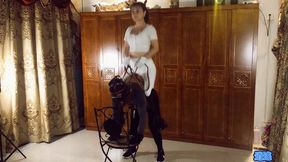 ponyplay video: LUNA090_Female rider riding on a ponyboy,Professional equestrian