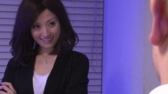 asian office video: Perverted Asian employee Mitsuki sucks dick during a job interview
