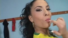 soccer video: Brazilian hottie gets drilled after soccer practice