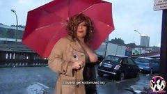 slut video: Chubby Curvy woman tries a long ebony dick into every