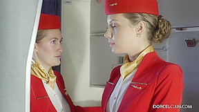 airplane video: A caring stewardess