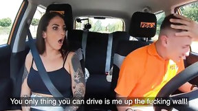 prank video: Fake taxi, fake driving school, actually constricted pussey