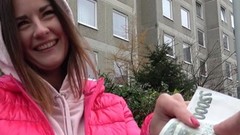 cash video: Amazing hard sex for money with a shy European babe in heats