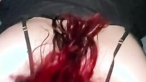dyed hair video: Gothic Barely Legal Eighteen Spit Roasted by Lovers