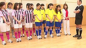 asian student video: Japanese college girl football training part 1 !