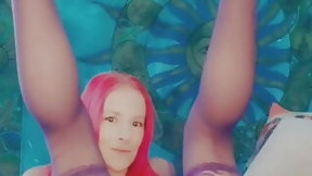 canadian video: Sexy petite girl with pink hair