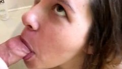 cum eating video: Daddy's dirty girl sucking cock and eating cum