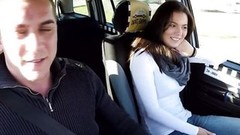 lucky video: All-natural girl with huge boobs fucks with a lucky taxi driver