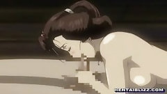japanese cartoon video: Busty Japanese hentai hot poking by ghetto old guy