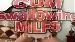 cum drinking video: Milf sluts swallowing cum