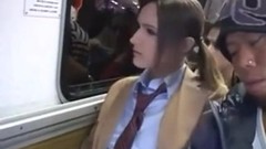 bus video: Hot teen fucking and sucking big cock in the bus