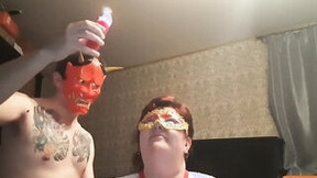 clothespin video: Cutie chubby nurse into BONDAGE action with Cutie wax and clothespins on her bug natural boobies, she rewards her master