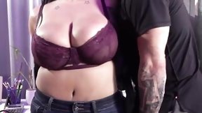 pierced nipples video: Naturally big boobed inked Goddess Samantha Mack getting plowed