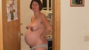 pregnant video: BARE PREGGO CUTIE