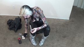 tattoo video: Biker Chick Trailer Trash Tara Smokes and Talks About Fight Club and Her Travel Plans