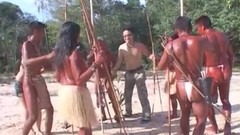 jungle video: Naughty Japanese girl gets fucked by a tribe in jungles