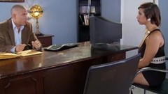 office video: Cheerleader girlfriend is easily distracted by cock