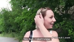 czech money video: Busty Czech student fucks outdoor pov for cash