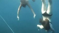 swimming video: Bare gals on Tenerife having pleasure in the water