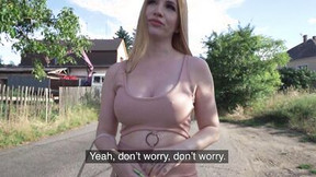 money video: Big jugs redhead is picked up in public and offered money for sex