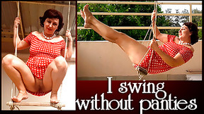 no panties video: Depraved housewife swinging without panties on a swing FULL