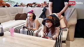 gamer girl video: Redhead Cutie FinaFoxy Loves When Her Stepbrother Gets To Fuck Her In Front Of Her Friend - MyDirtyHobby
