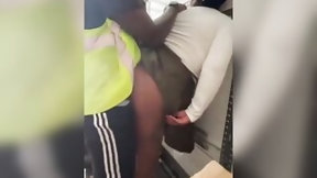 afro video: Aged Afro woman with large booty gets banged by the maintenance dude who has a large ebony jock