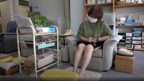 japanese granny video: 3 MILF Beauties foot massage meaty soles