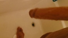 big balls video: She wanted me to get freaky in shower with my super long cock