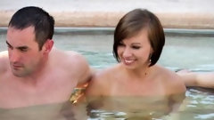 jacuzzi video: Couples surround each other at hot tub