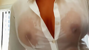 wet tshirt video: Wifey Wet Shirt Compilation Big Tits No Bra -