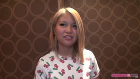 japanese creampie video: asian blond hair girl gets creampied