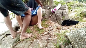 first time indian video: First time outdoor fucking my aunt near the river