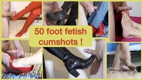 shoejob video: 50 foot fetish cumshots (Part 2)