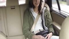 taxi video: Brunette Czech babe enjoys hot sex in taxi filmed in POV