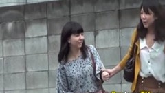 japanese voyeur video: Asian babes squat and piss in public toilet