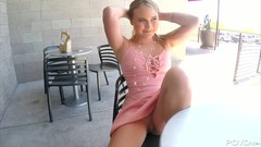 adorable video: Cute blonde Alyssa Cole is sucking hard dick in exciting pov clip