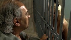prison video: Old Prisoner Fucks Two Horny Guards