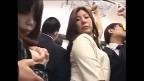 asian in public video: Tempting brunette Japanese lady in public place