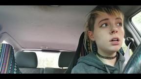 collar video: Vibrator In Panties / Teen Orgasm In Public While Driving
